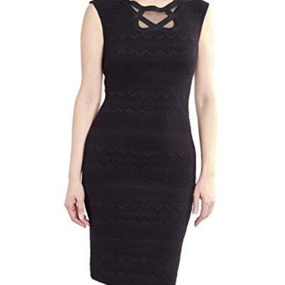 JR Sleeveless Dress w/ Mesh Neckline